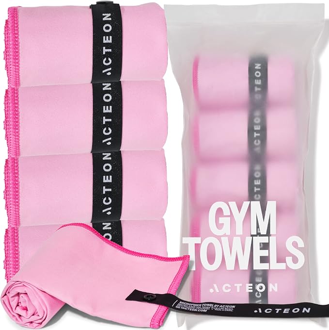 Acteon Microfiber Gym Towels 5 Pack – Quick Dry, Super Absorbent Sweat Towels by Acteon