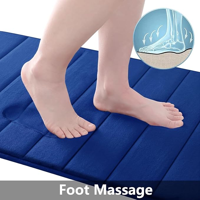 Buganda Memory Foam Bath Mat, Ultra Soft and Non-Slip Bathroom Rugs, Water - Image 2