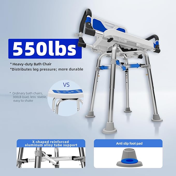 Shower Chair with Arms and Back - Image 5