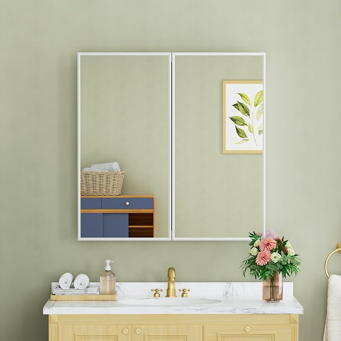 Buruis 30" x 30" Framed Medicine Cabinet - Image 8