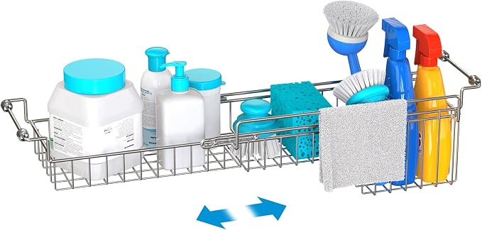Over The Kitchen Sink Caddy Sponge Holder Organizer Drying Rack Expandable - Image 6