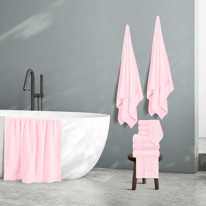 Belizzi Home 100% Cotton Towel Set, Contains 6 Soft Bath Towel, 6 Hand Towels - Image 5