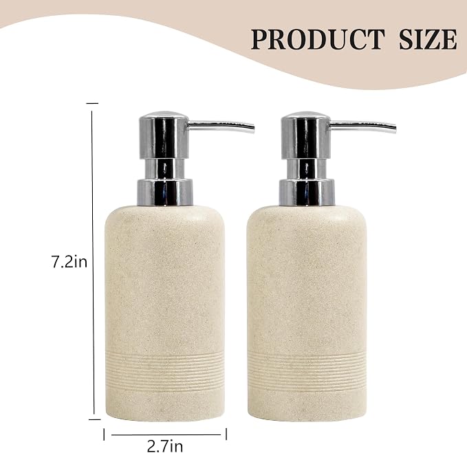 Resin Soap Dispenser Sets, 10.8oz Refillable Liquid Soap Dispensers - Image 9