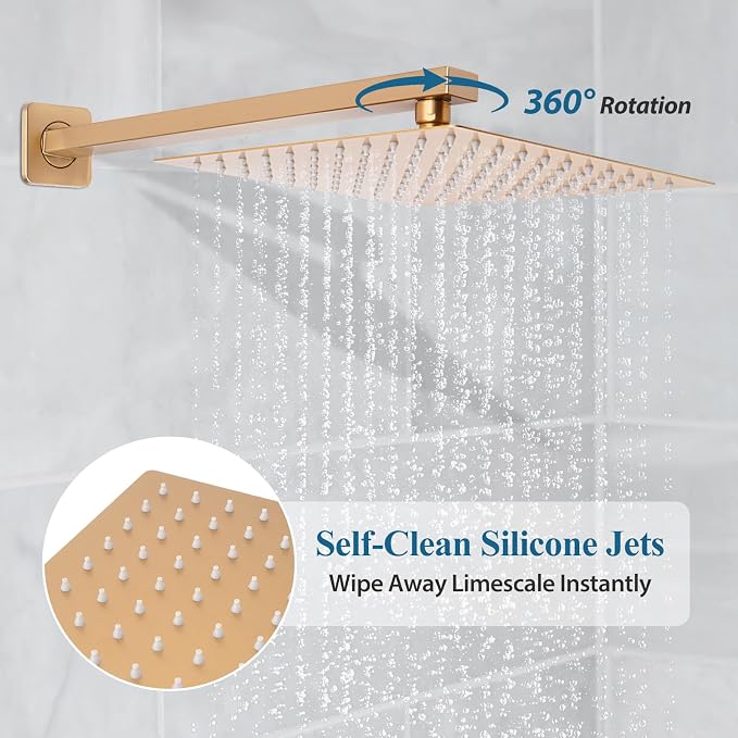 Brushed Gold Square Shower Head - Image 3