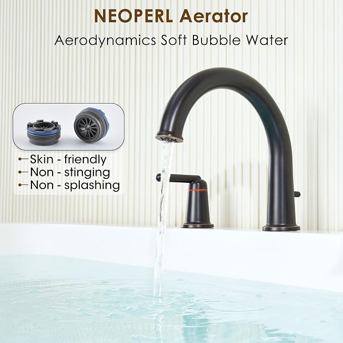 Bathtub Faucet with Sprayer Bathroom Brass Roman Tub Faucet with Rough-in Valve - Image 6