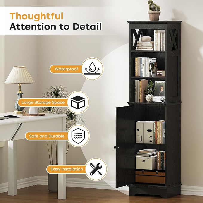 Narrow Bathroom Storage Cabinet - Image 5