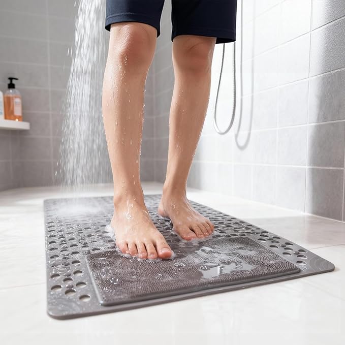 Bath Tub Shower Mat with Soft Shower Foot Scrubber Mat by Unknown