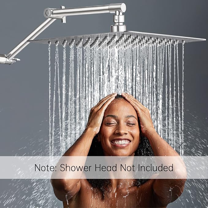 G-Promise 16 Inch Shower Head Extension Arm, Solid Brass Height & Angle - Image 5