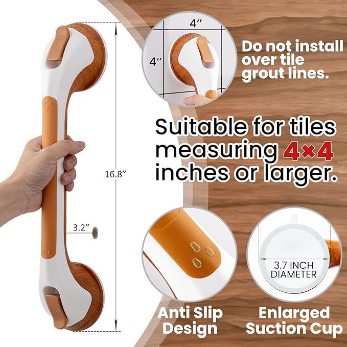 TAILI Shower Grab Bar 16 Inch Suction Cup Grab Bars - Image 3