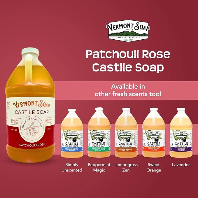 Vermont Castile Soap Patchouli Rose, Gentle Liquid Soap - Image 7