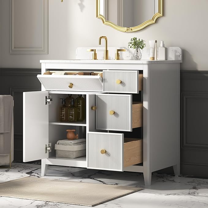 36 Inch Bathroom Vanity with Sink, Undermount Single Sink Vanity with - Image 6