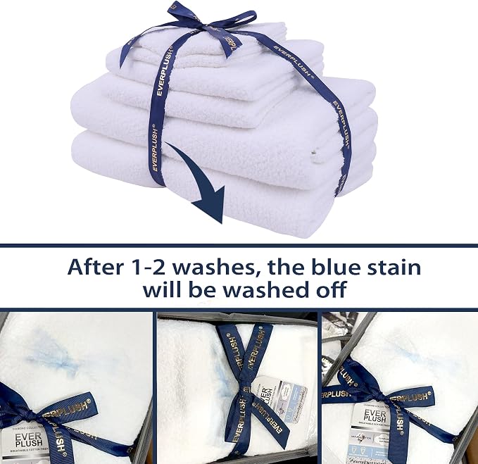 Everplush Diamond Collection 6-Piece Bath Sheet Towel Set, Soft Plush Jacquard - Image 4