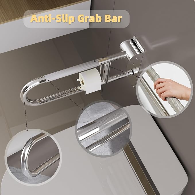 Toilet Grab Bar, Fold Down Grab Bar - Image 5