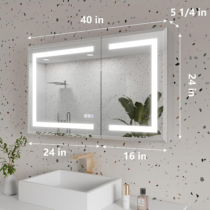 GroGro LED Lighted Bathroom Medicine Cabinet - Image 2