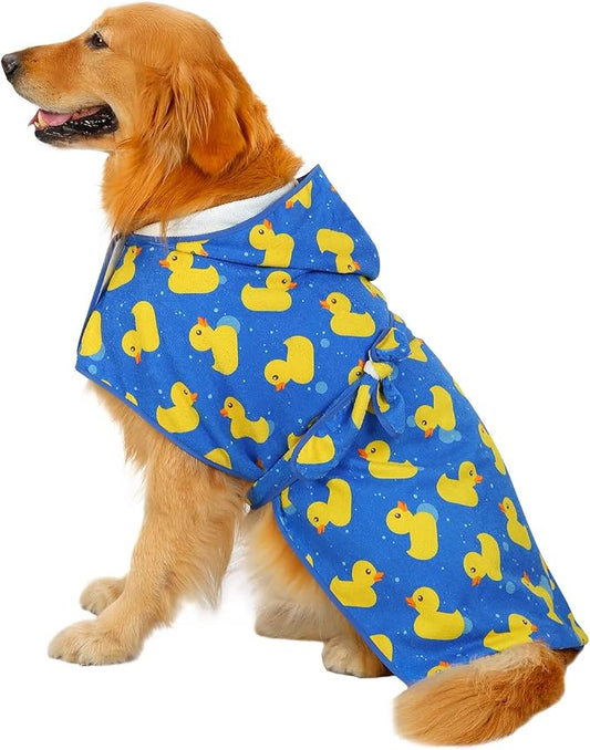 HDE Dog Bathrobe Super Absorbent Quick Drying Puppy Towel Wrap Coat Adjustable by HDE