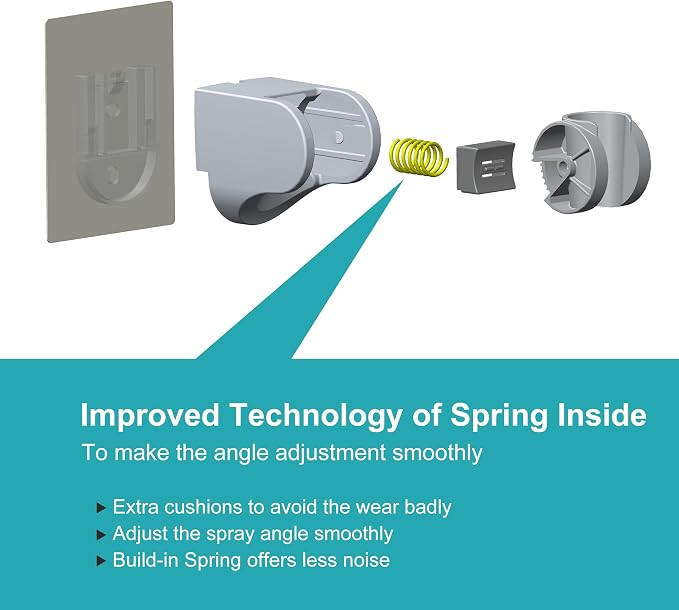 Shower Head Holder Strong Adhesive No Drilling Wall Mount Adjustable Handheld - Image 6