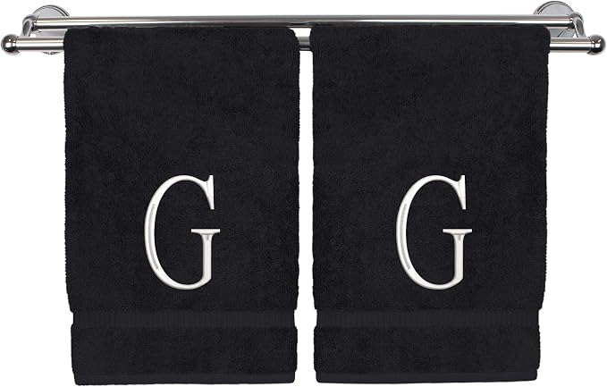 Monogrammed Hand Towel, Personalized Initial Gift, Extra Absorbent 100% Turkish by BareCotton