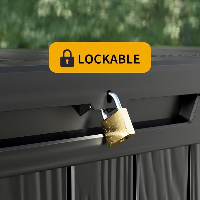TARKARI 270 Gallon Lockable Resin Deck Box, Waterproof & UV-Resistant Outdoor - Image 8