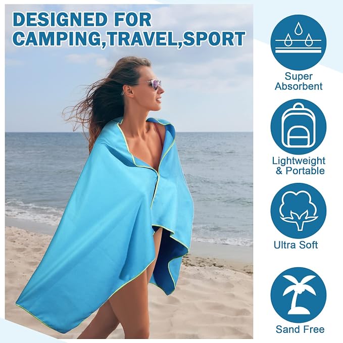 Xinnun 4 Pack Microfiber Camping Towel - Image 5