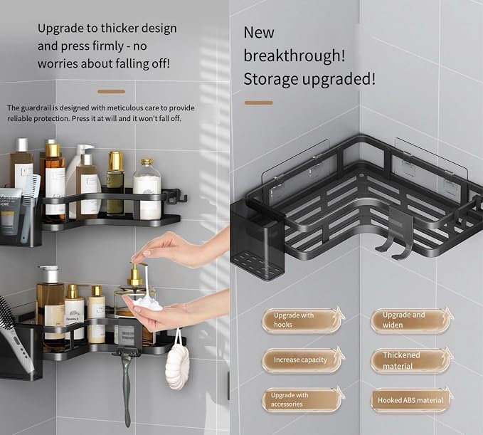 Adhesive Corner Shower Caddy Hanging - Image 4