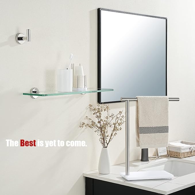 JQK Bathroom Glass Shelf Chrome, Tempered Glass Shower Storage 20 by 5 inches - Image 4