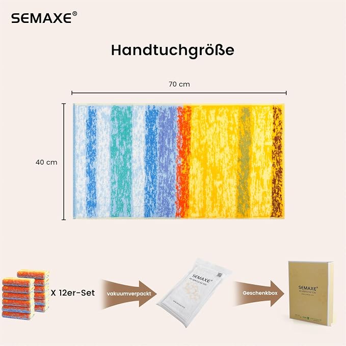 SEMAXE 12 Pack Hand Towels for Bathroom, 100% Cotton Towels - Image 2