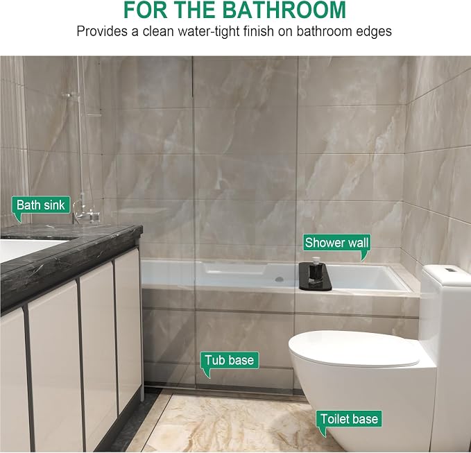 Silicone Shower Threshold Water Dam, Kitchen Sink Splash Guard, Shower Barrier - Image 5