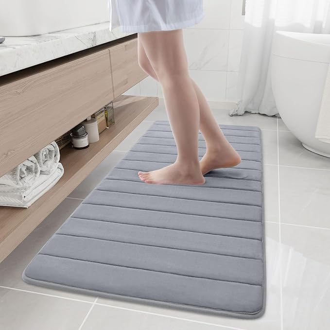 Buganda Memory Foam Bath Mat, Ultra Soft and Non-Slip Bathroom Rugs, Water by Buganda