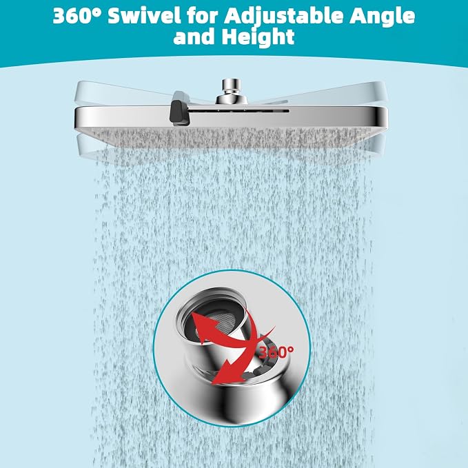 Hibbent 5 Spray Modes Shower Head, Large Rainfall Showerhead - Image 6