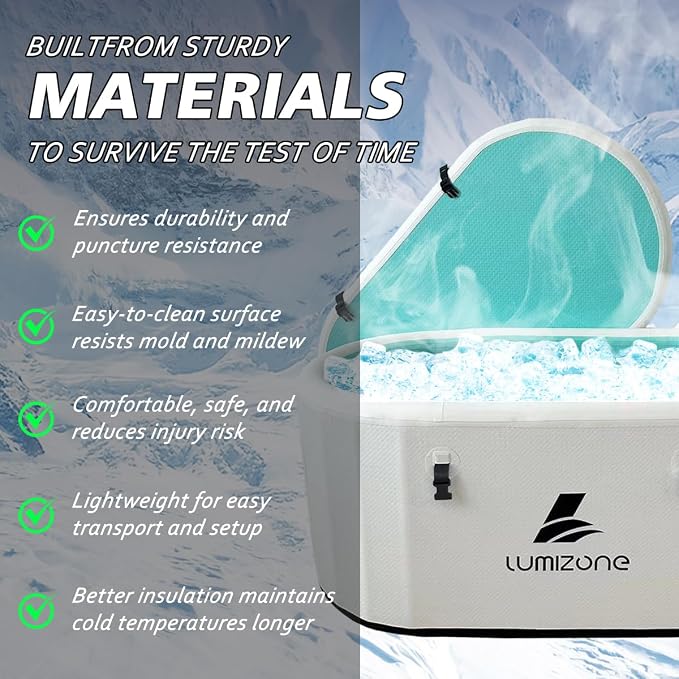 Lumizone Inflatable Cold Plunge Tub 132 Gallons Capacity Ice Bath Portable Ice - Image 7