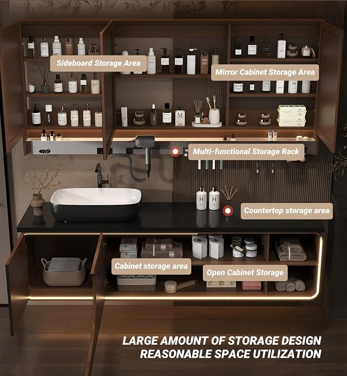 Single Sink Bathroom Vanity, Floating Modern Vanities - Image 7
