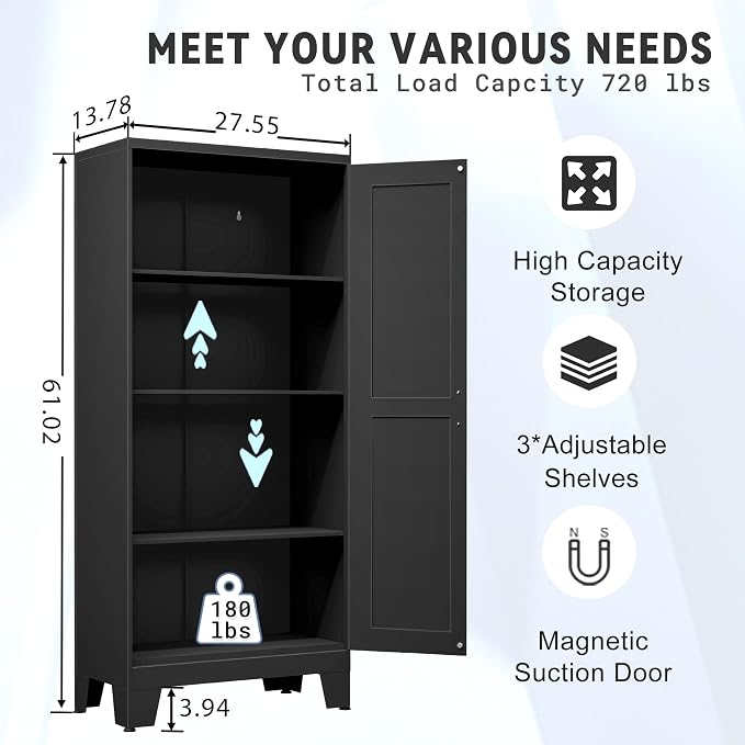 61.02" Kitchen Pantry Cabinet, Pantry Storage Cabinet - Image 2