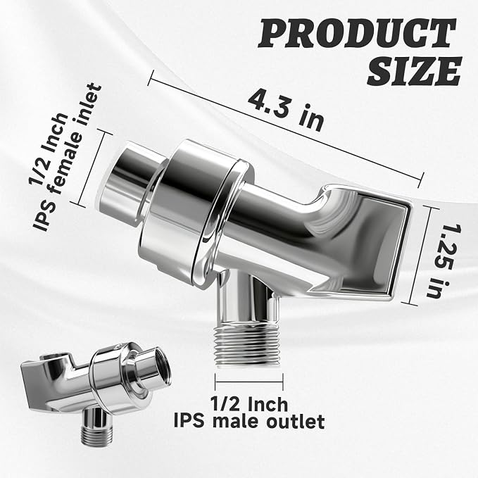 Plastic Shower Head Holder for Hand Held Showerhead Adjustable Shower Arm Mount - Image 2