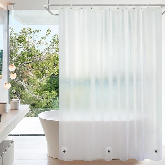 Waterproof Frosted Shower Curtain Liner Extra Tall 72 x 90 Inch, Bpa-Free EVA - Image 6