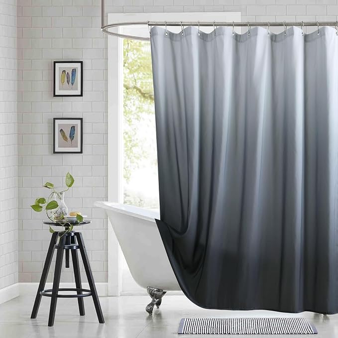 Fabric Shower Curtain, Waterproof Bathroom Curtains by BESTRIPES