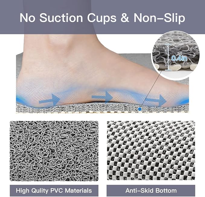 Shower Mat Non Slip, 27 x 27 Inch Extra Large Bath Mat - Image 4