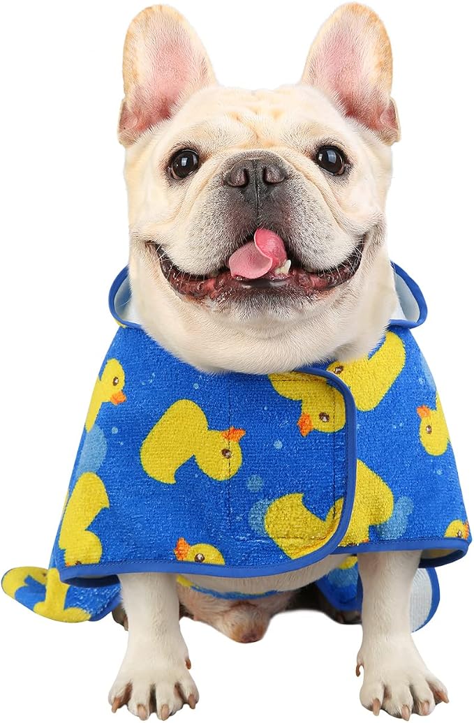 HDE Dog Bathrobe Super Absorbent Quick Drying Puppy Towel Wrap Coat Adjustable - Image 4