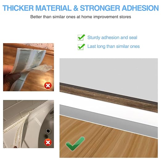 Caulk Tape Bath & Kitchen Self Adhesive Caulking Tape Waterproof, Toilet Caulk - Image 5