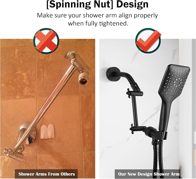 Shower Extension Arm for Rain Showerheads, Angle & Height Adjustable, Universal - Image 5