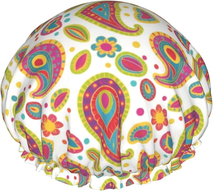 Women Girl Double Waterproof Layers Shower Cap EVA Bath Cap by Unknown