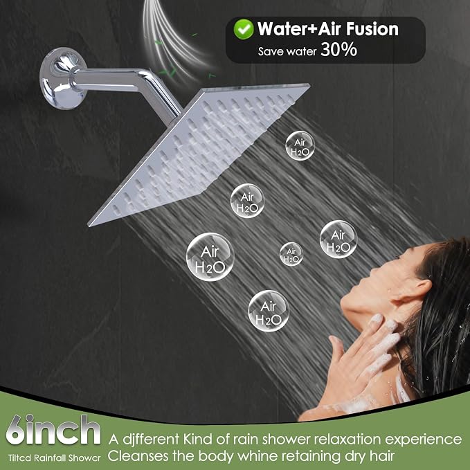 24x32 LED Dual Head Shower System 24"x32" Ceiling Mount Shower Head - Image 4