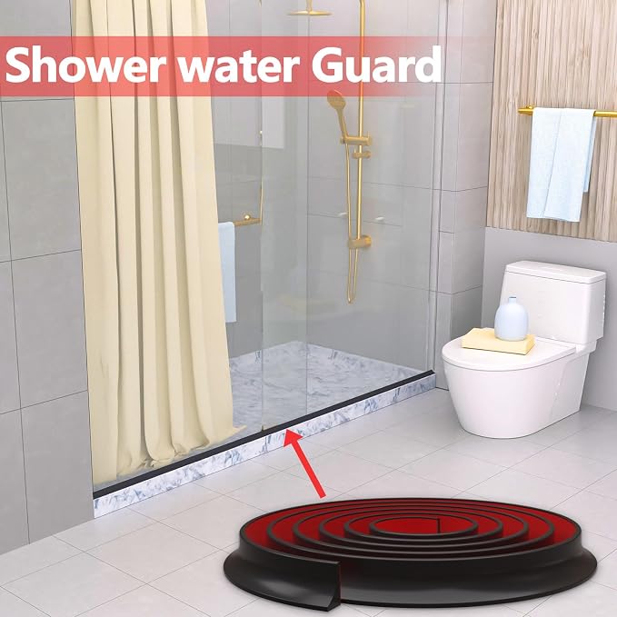 New Collapsible Shower Threshold Water Dam, Self Adhesive Silicone Waterproof - Image 7