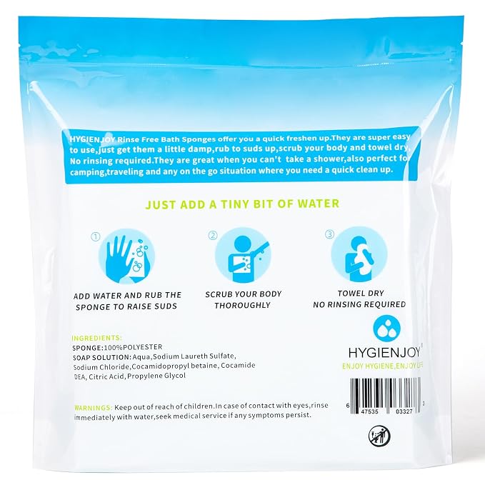 HYGIENJOY-21% Larger, No Rinse Bathing Wipes - Image 7