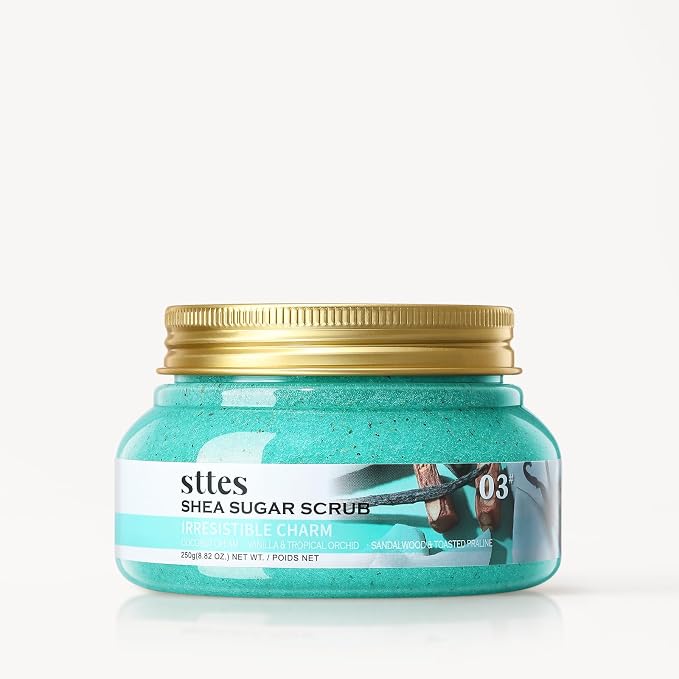 Sttes Shea Sugar Body Scrub 03 – Coconut & Vanilla Scent Shower Treatment 250g by SttesUS