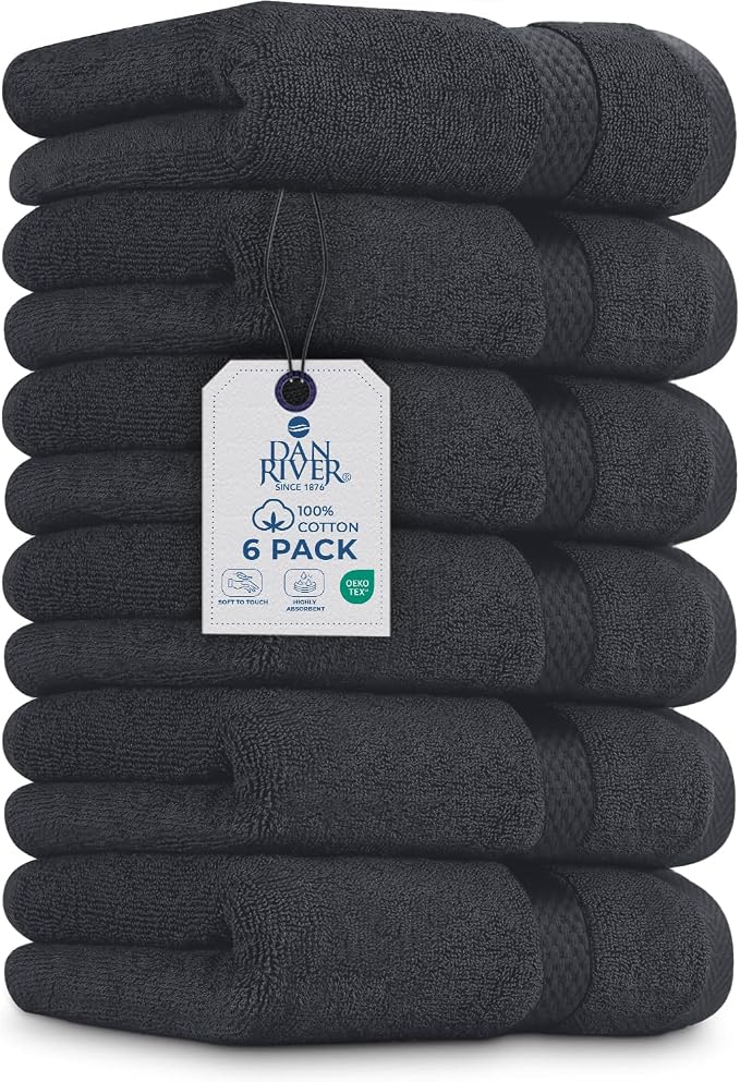 DAN RIVER 6-Pack Premium Hand Towels by DanRiver