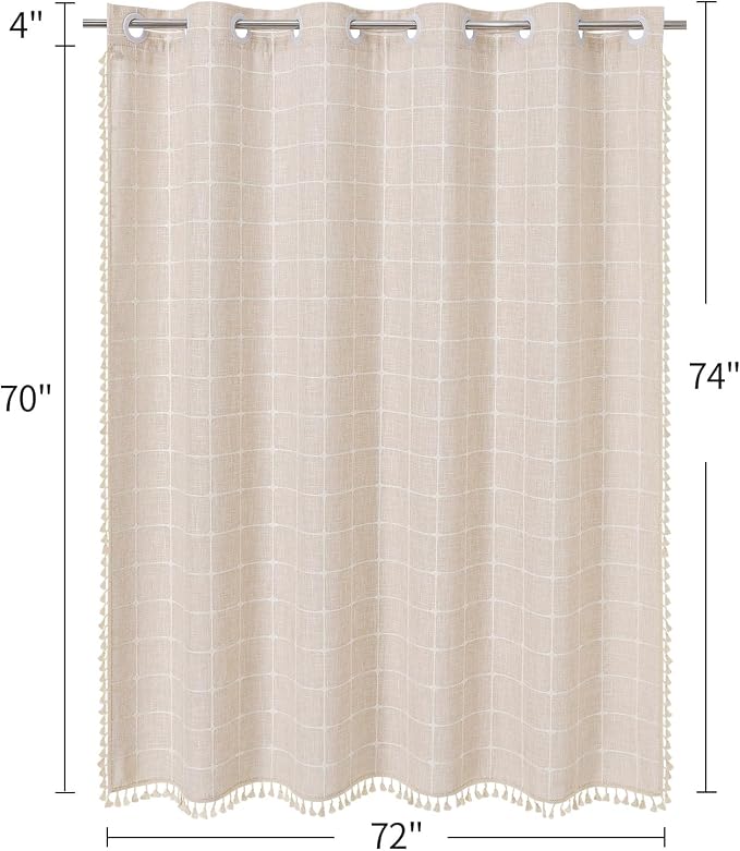 MitoVilla No Hooks Needed Boho Farmhouse Shower Curtain - Image 7