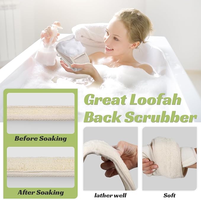 Natural Loofah Sponge Back Scrubber - Image 6