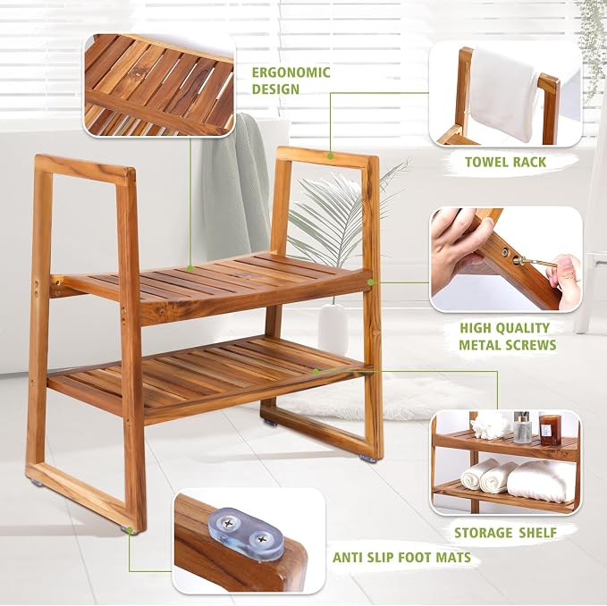 VVW Teak Shower Bench - Image 4