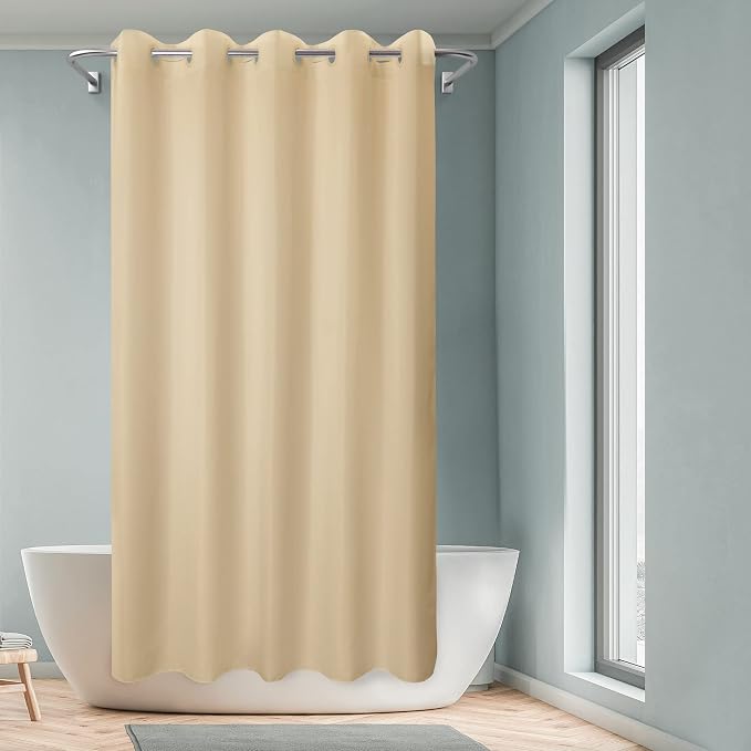 River Dream Extra Long No Hook Beige Shower Curtain or Liner - Image 7
