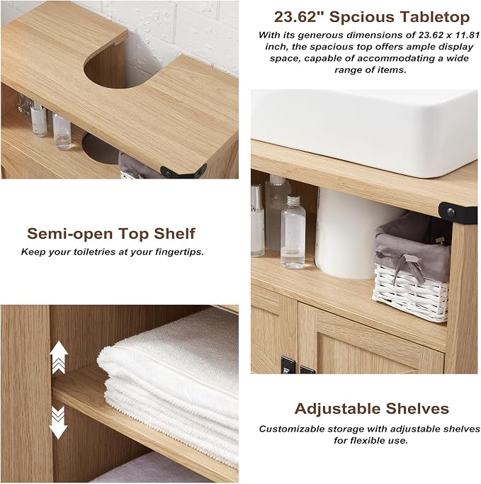 Bathroom Floor Cabinet, Adjustable Shelf, Barn Doors, Farmhouse Bathroom - Image 5
